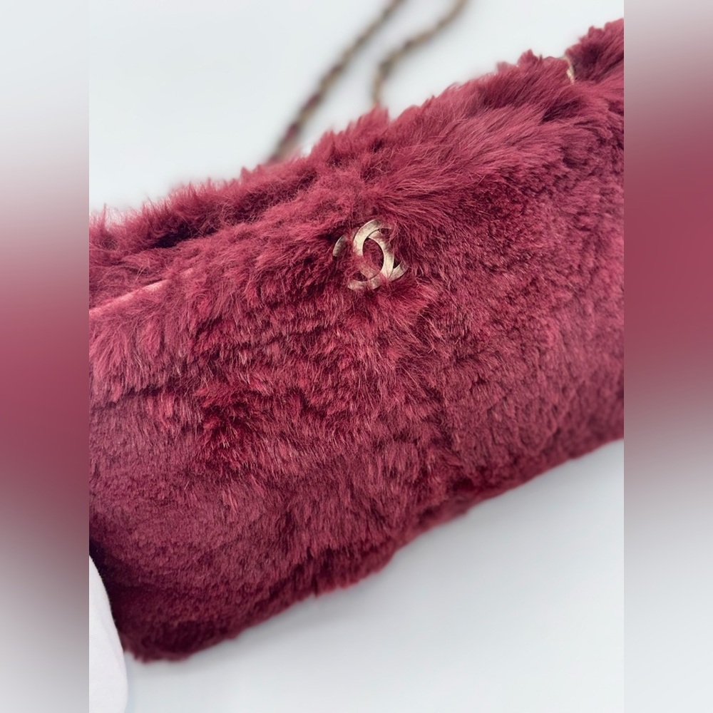 Chanel Vintage Rabbit Fur Coco Mark Chain Shoulder Bag - Picture 12 of 16